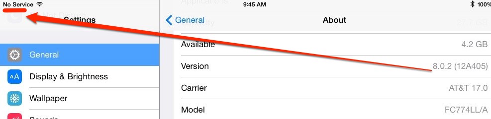 iPad 2 lost cellular service after iOS 8.0.2 update