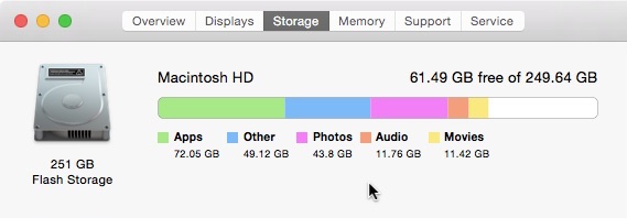About This Mac Storage dialog