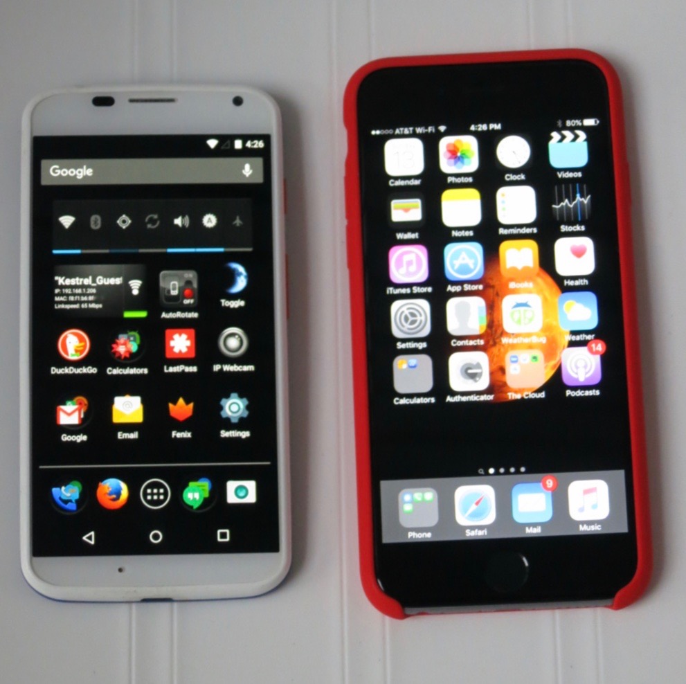 The old and the new phones - the Moto X and iPhone 6S